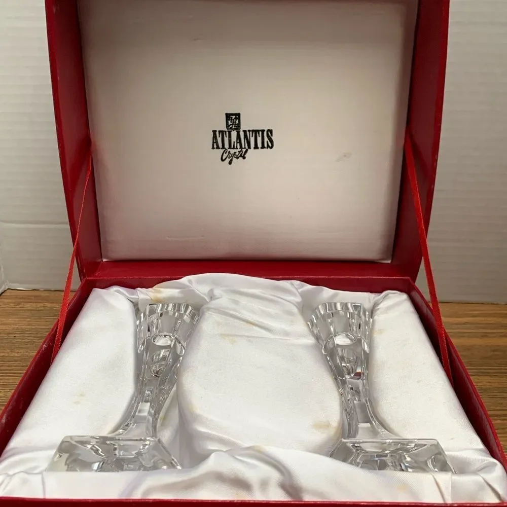 Atlantis Crystal Candle Holders Elegant Home Accents